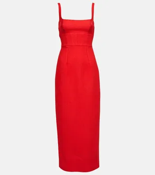 Martel cloque midi dress
