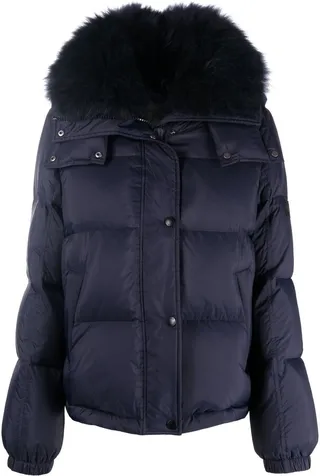 Fur-Trim Hooded Puffer Jacket