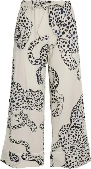 Desmond & Dempsey Wide-Leg Cotton Jaguar Pyjama Set
