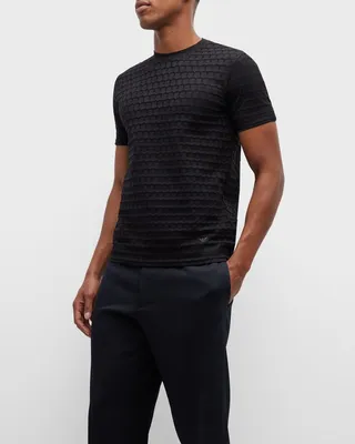 Men's Textured Cotton Crewneck T-Shirt