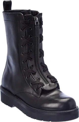 Valentino Rockstud Leather Combat Boot