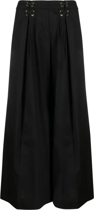 Pressed-Crease Wide-Leg Cropped Trousers