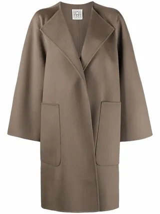 Doublé patch-pocket cape coat
