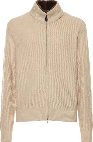 Harvey cashmere knit zip sweater