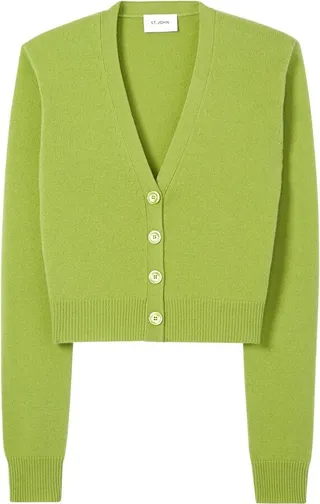 V-neck knit cardigan