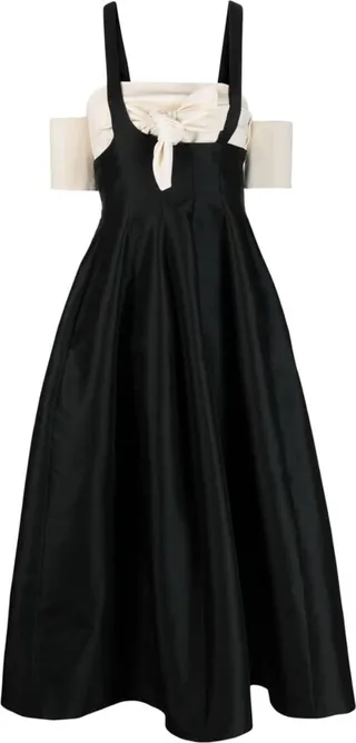 Bow-Detail Ruffle Dress