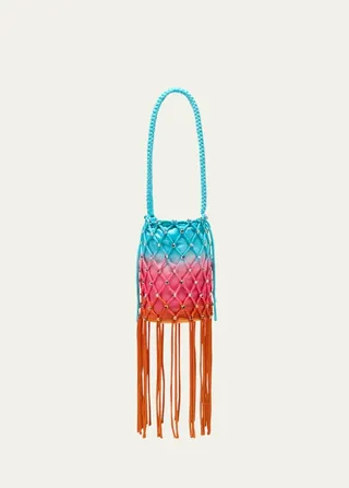 Pasha Fringe Caged Crystal Shoulder Bag
