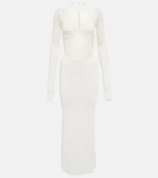 Fishnet cutout maxi dress