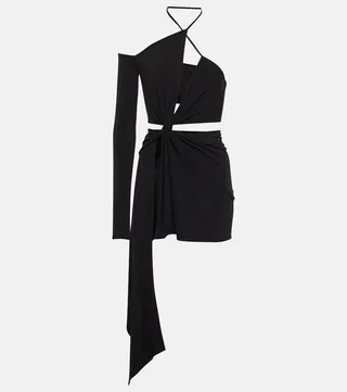 Cutout jersey minidress