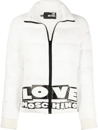 Logo Print Quilted Puffer Jacket
