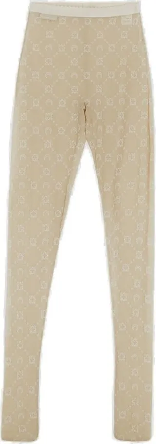 Marine Serre Monogram-Pattern Logo Waistband Tights