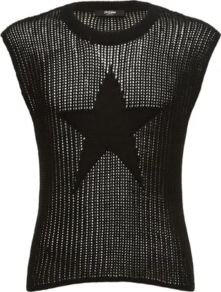 Sleeveless star knit vest