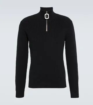 Half-zip cotton sweater
