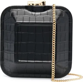 Crocodile-Effect Shoulder Bag