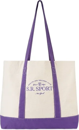 Wimbledon Two-tone Tote Natural And Purple