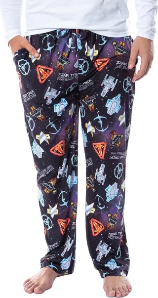 Star Trek Deep Space Nine DS9 Ships and Quarks Bar Mens' Pajama Pants Large Black