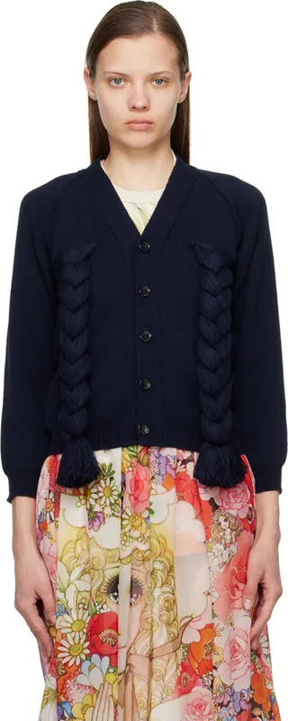 Comme des Garçons Girl Navy Lochaven of Scotland Cardigan
