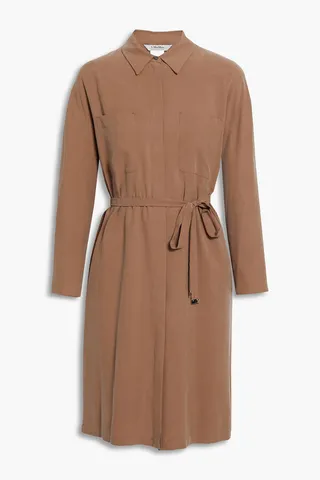 Cadmio belted washed-silk shirt dress