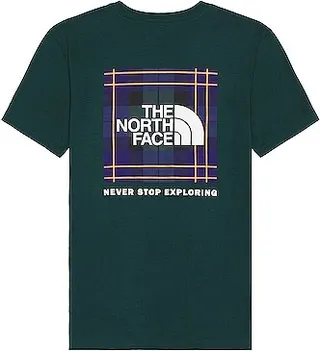 The North Face Short Sleeve Printed Box NSE Tee in Dark Green