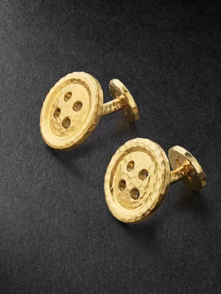 Button 18-Karat Gold Cufflinks