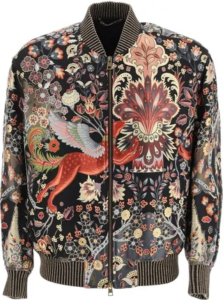 Etro Paisley Printed Zip-Up Bomber Jacket