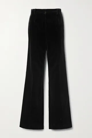 Nili Lotan - Corette Cotton-blend Velvet Straight-leg Pants - Black