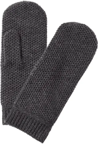 sofiacashmere Honeycomb Lurex Cashmere Mittens