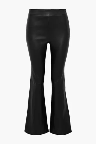 Leather flared pants