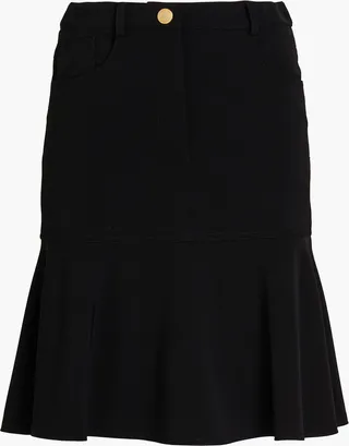 Flared crepe mini skirt