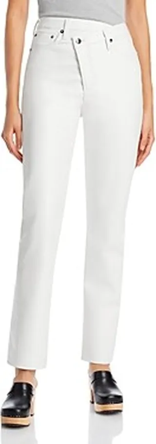 Agolde Recycled Leather Crisscross Waist Straight Leg Pants