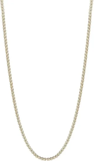 Solid 14K Gold Round Box Chain