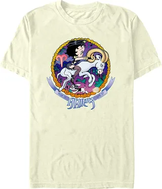 Men's Betty Boop Aries Zodiac T-Shirt - Beige - Medium