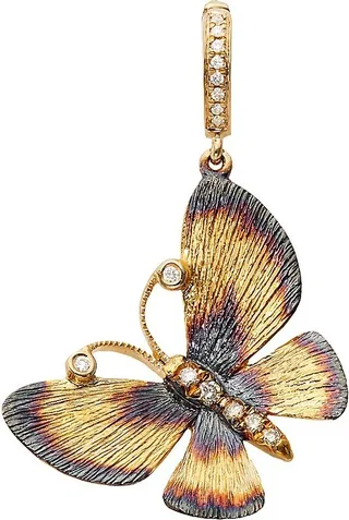 18K Yellow Gold & 0.09 TCW Butterfly Charm