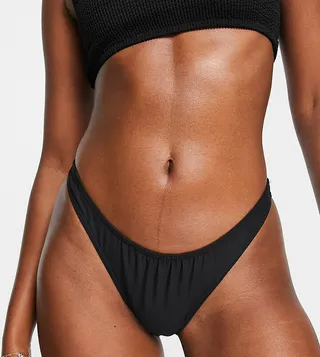 COLLUSION high leg bikini bottom in black - BLACK