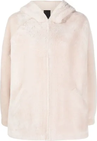 Zip-Up Shearling Hooded Jacket