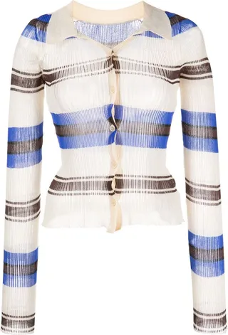 Ribbed-Knit Striped Top