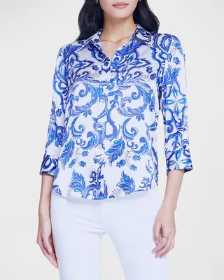 Dani Printed Silk Blouse