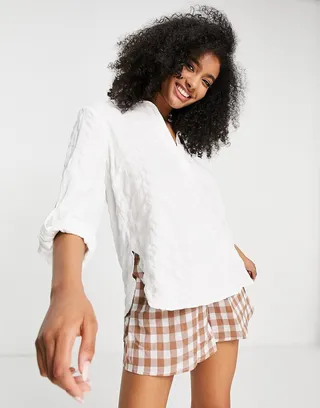 ASOS DESIGN relaxed throw-on shirt in white