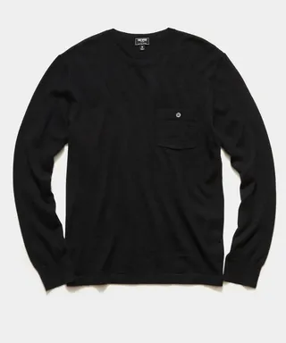Cashmere Pocket Tee in Black