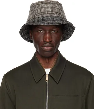 Paul Smith Brown & White Mixed Bucket Hat