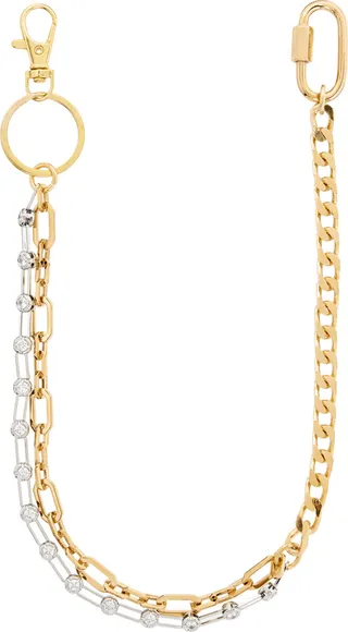 IN GOLD WE TRUST PARIS SSENSE Exclusive Gold & Silver Crystal Pants Keychain