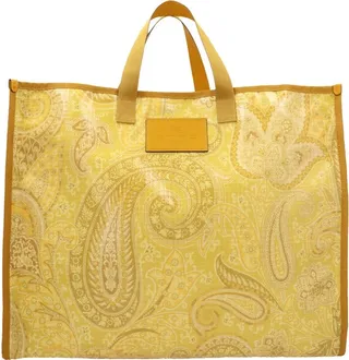 Etro Paisley Printed Logo Patch Tote Bag