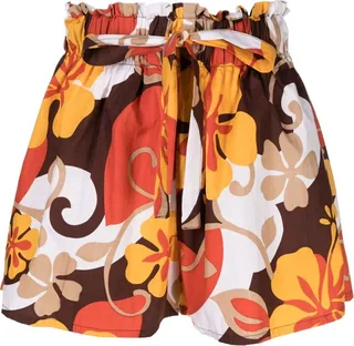 Paperbag-Waist Cotton Shorts