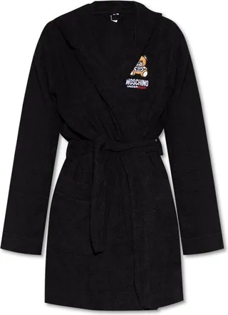 Moschino Logo-Embroidered Belted Bathrobe