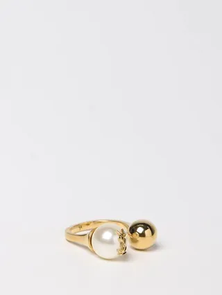 Saint Laurent ring in brass with synthetic pearl