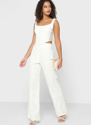 Printed Wide Leg Pants