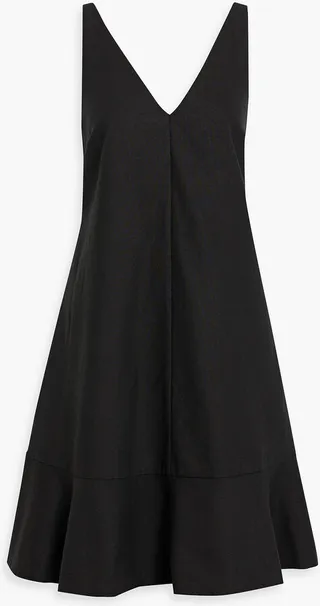 Darcy fluted linen and cotton-blend dress
