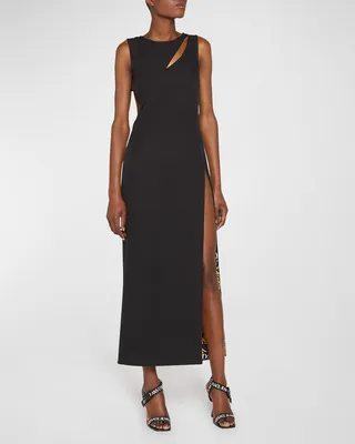 Cut-Out Logo Maxi Dress