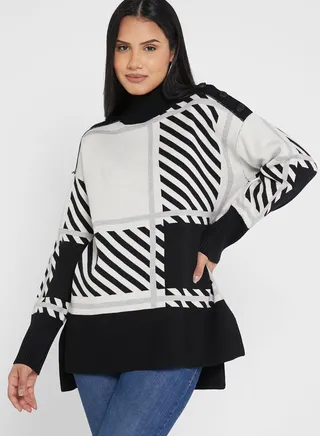 Button Neck Detail Sweater
