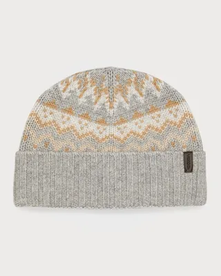 Men's Fair Isle Knit Beanie Hat